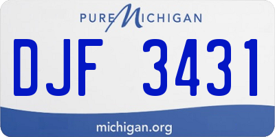 MI license plate DJF3431