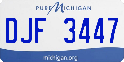 MI license plate DJF3447