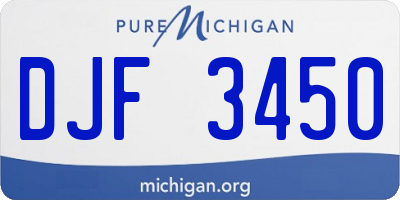 MI license plate DJF3450