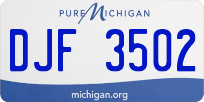MI license plate DJF3502