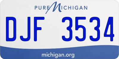 MI license plate DJF3534