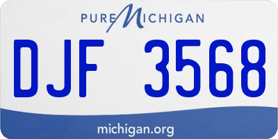 MI license plate DJF3568