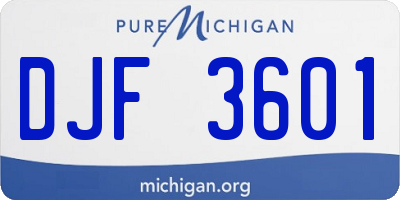 MI license plate DJF3601