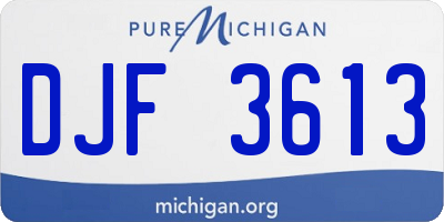 MI license plate DJF3613