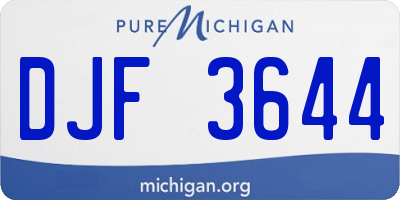 MI license plate DJF3644