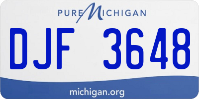 MI license plate DJF3648