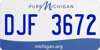 MI license plate DJF3672