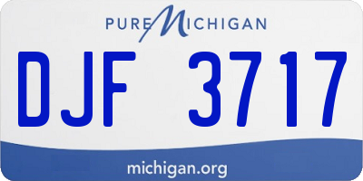 MI license plate DJF3717