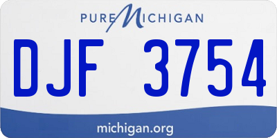 MI license plate DJF3754
