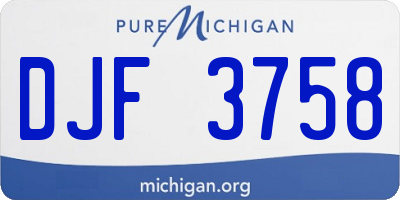 MI license plate DJF3758