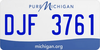 MI license plate DJF3761