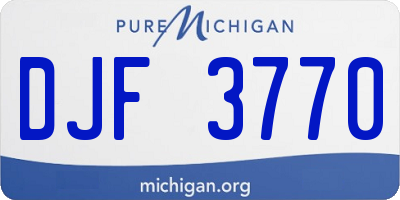 MI license plate DJF3770