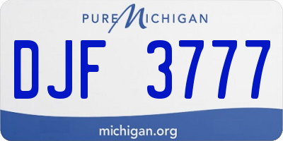 MI license plate DJF3777