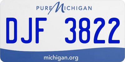 MI license plate DJF3822