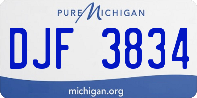 MI license plate DJF3834