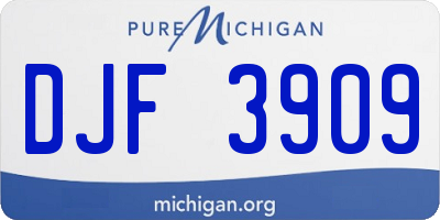 MI license plate DJF3909