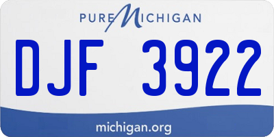 MI license plate DJF3922