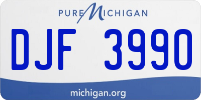 MI license plate DJF3990