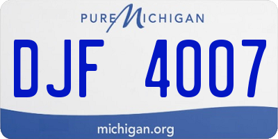 MI license plate DJF4007