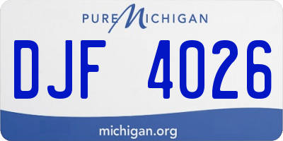 MI license plate DJF4026