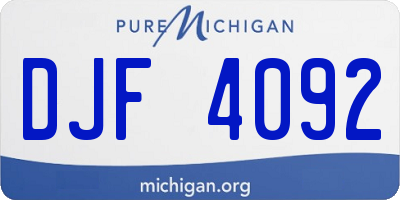 MI license plate DJF4092
