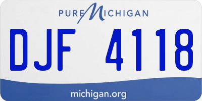 MI license plate DJF4118