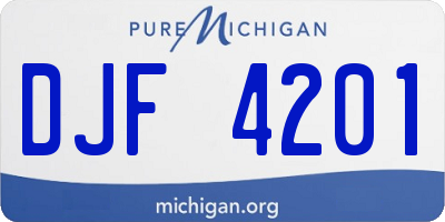 MI license plate DJF4201