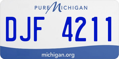 MI license plate DJF4211