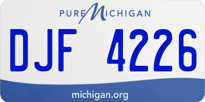 MI license plate DJF4226