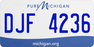MI license plate DJF4236