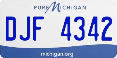 MI license plate DJF4342