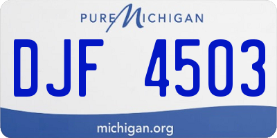 MI license plate DJF4503