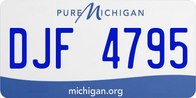 MI license plate DJF4795