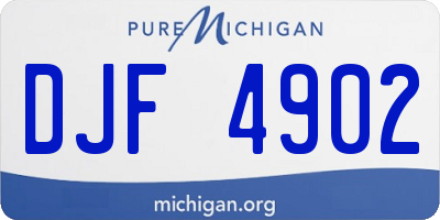 MI license plate DJF4902