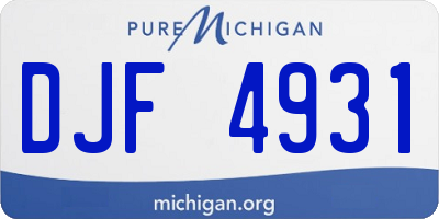 MI license plate DJF4931