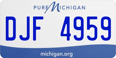 MI license plate DJF4959