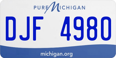 MI license plate DJF4980