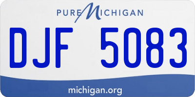 MI license plate DJF5083