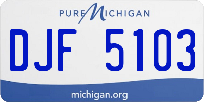MI license plate DJF5103