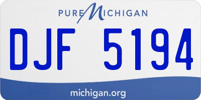 MI license plate DJF5194