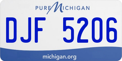 MI license plate DJF5206