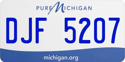 MI license plate DJF5207