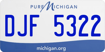 MI license plate DJF5322