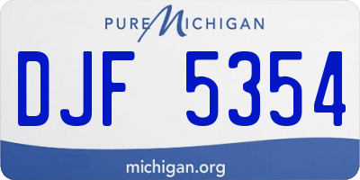MI license plate DJF5354