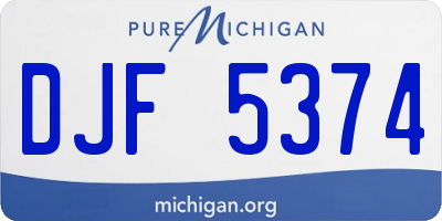 MI license plate DJF5374