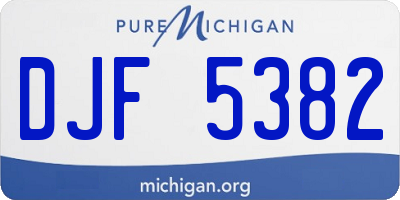 MI license plate DJF5382