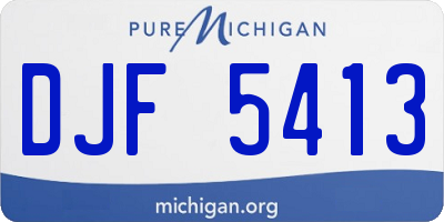 MI license plate DJF5413