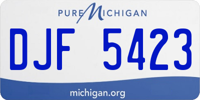 MI license plate DJF5423