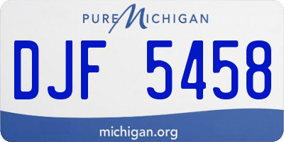 MI license plate DJF5458