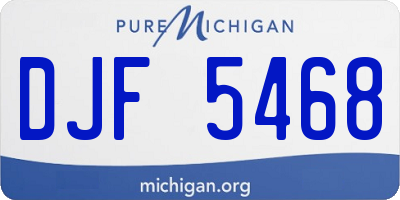 MI license plate DJF5468